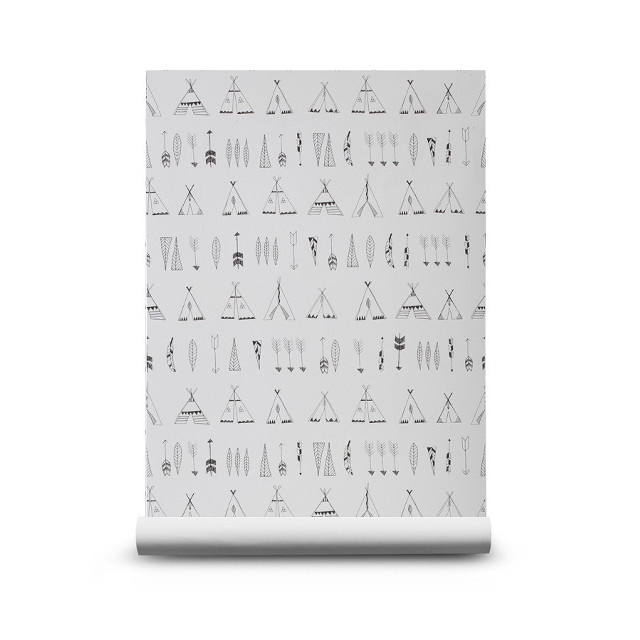White wall teepees trees pattern free wallpaper for tablet - medium preview image
