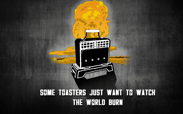 Toaster fire world burn caption free wallpaper for desktop - medium preview image