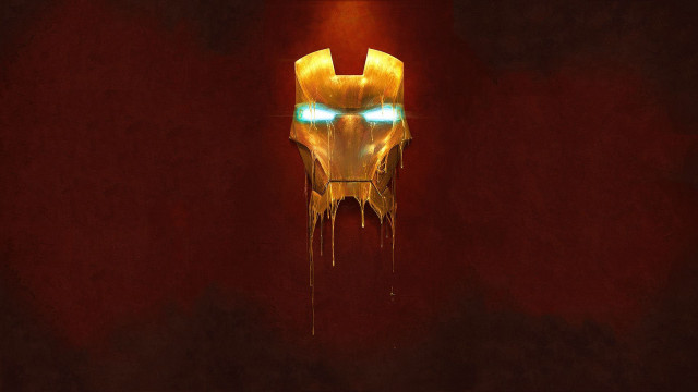Yellow ironman mask glowing eyes free wallpaper for desktop - medium preview image