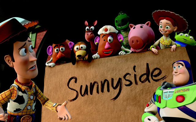 Cartoon character sign sunnyside toy free wallpaper for desktop - medium preview image