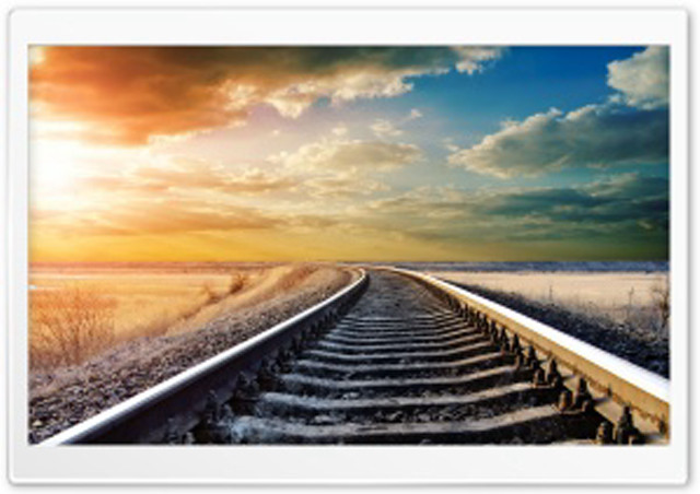 Train track sunset clouds sky #2 free wallpaper for desktop - medium preview image