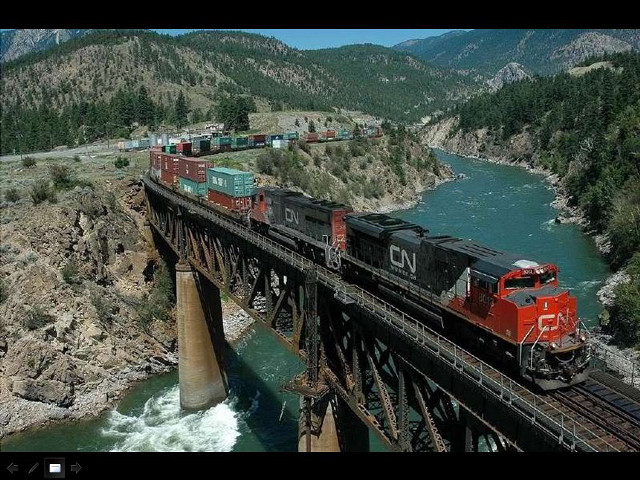 Train bridge river mountains trees free wallpaper for desktop - medium preview image