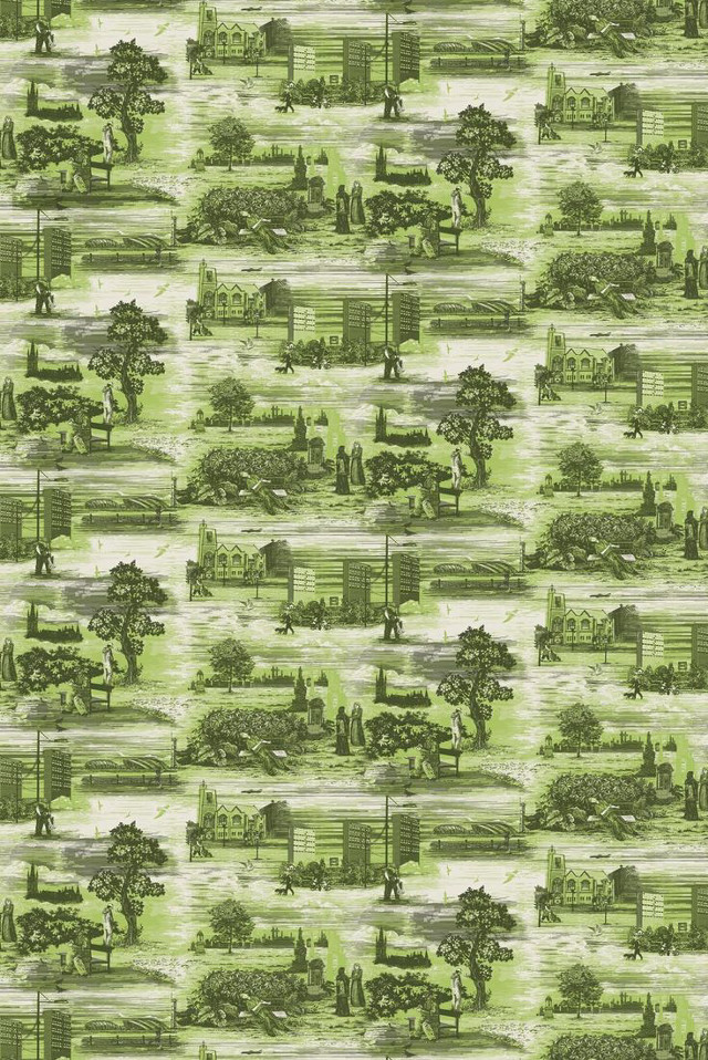 Green white wallpaper trees buildings free wallpaper for mobile - medium preview image