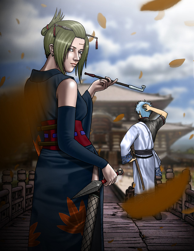 Woman sword man costume sky free wallpaper for mobile - medium preview image