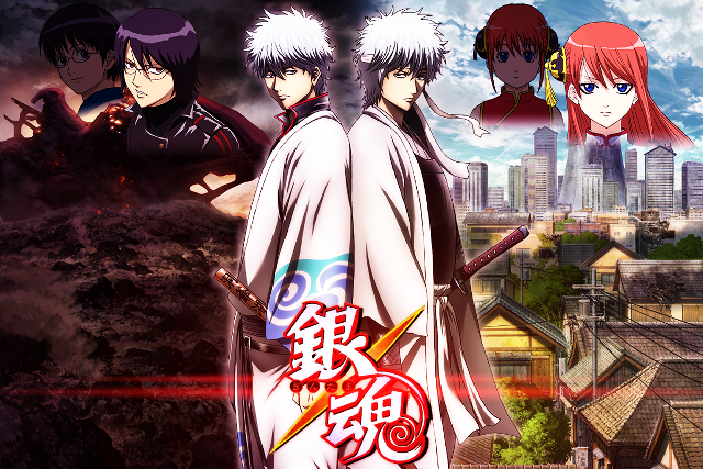 Anime characters cityscape sky background #2 free wallpaper for desktop - medium preview image