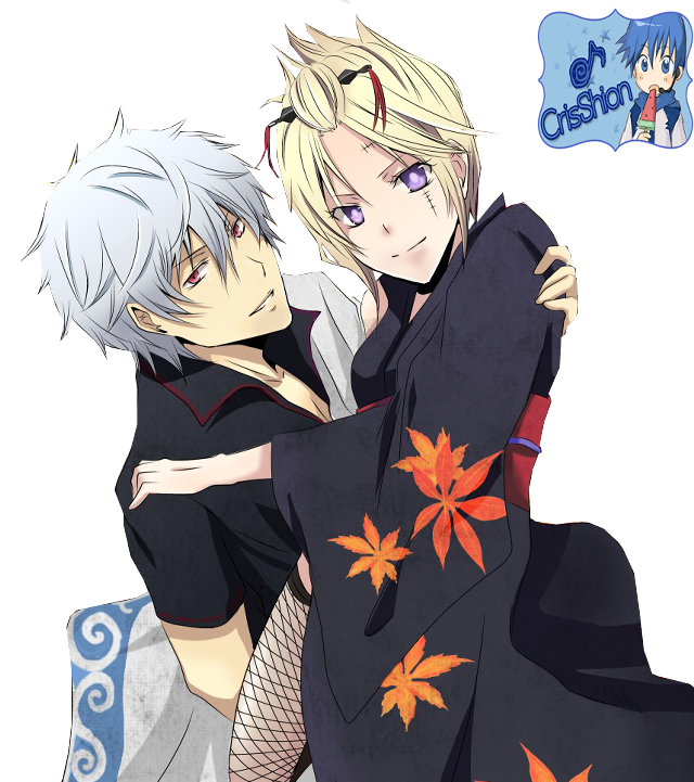 Anime characters hugging arms around #2 free wallpaper for tablet - medium preview image