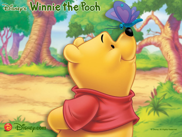Winnie the pooh butterfly head free wallpaper for desktop - medium preview image