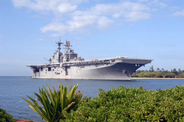 Large ship water bushes trees free wallpaper for desktop - medium preview image