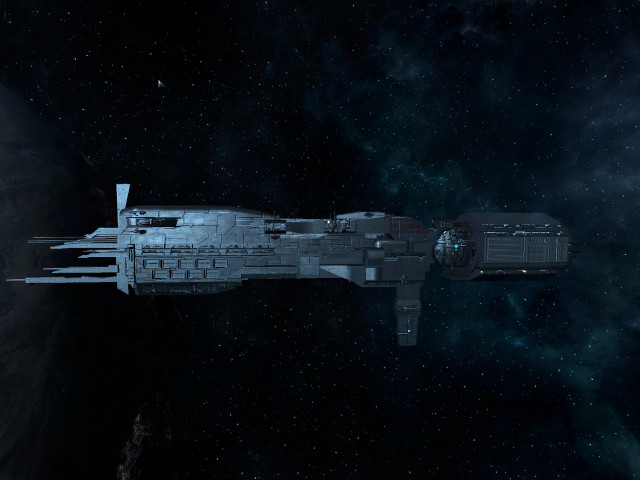 Spaceship galaxy stars blue sky free wallpaper for desktop - medium preview image