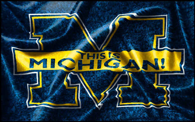 Michigan wolverine blanket logo back free wallpaper for desktop - medium preview image
