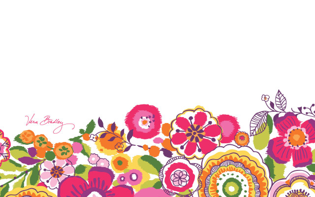 Colorful floral border white background free wallpaper for desktop - medium preview image