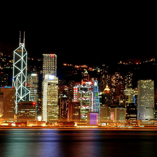 City skyline night lights boat #7 free wallpaper for tablet - medium preview image