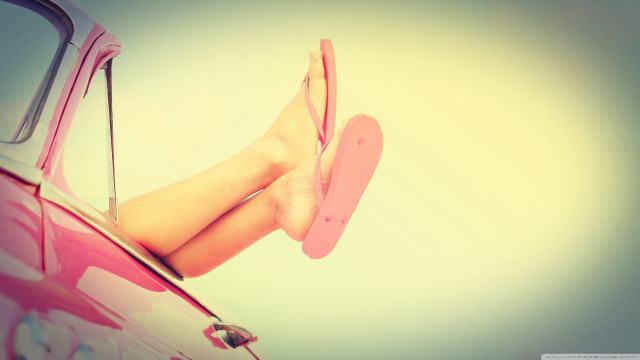 Womans legs pink car pink free wallpaper for desktop - medium preview image