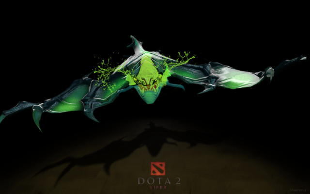 Green black dragon flying wings free wallpaper for desktop - medium preview image