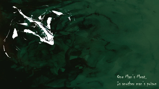 Green black painting white horse free wallpaper for desktop - medium preview image
