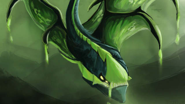 Green dragon black face yellow free wallpaper for desktop - medium preview image