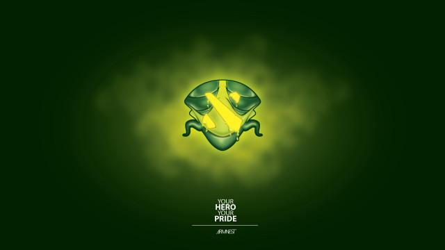 Frog yellow outline green background free wallpaper for desktop - medium preview image