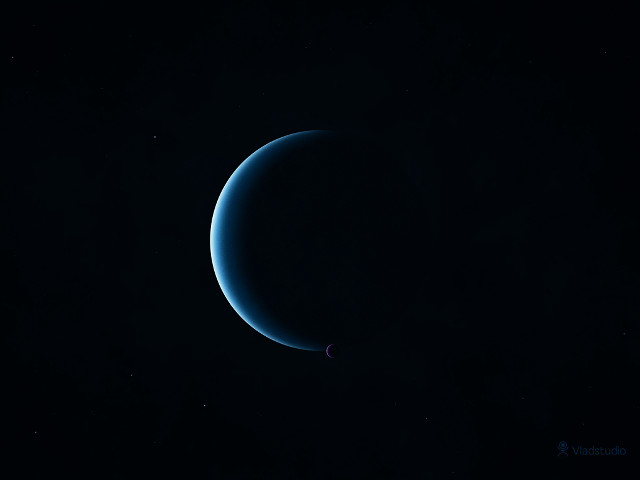 Blue moon dark sky stars free wallpaper for desktop - medium preview image