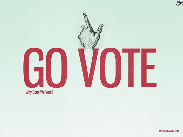 Peace sign go vote hand free wallpaper for desktop - medium preview image