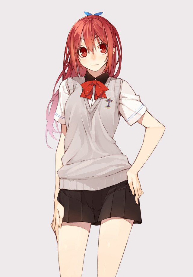 Girl red hair bow tie #5 free wallpaper for mobile - medium preview image