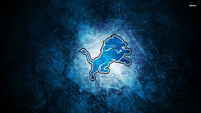 Detroit lions logo blue black free wallpaper for desktop - medium preview image