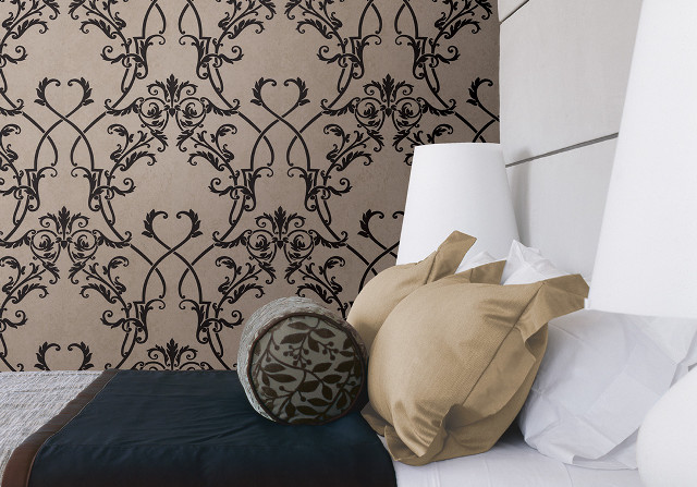 Bed white black pillow lamp free wallpaper for desktop - medium preview image