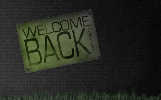 Welcome back sign night sky free wallpaper for desktop - medium preview image