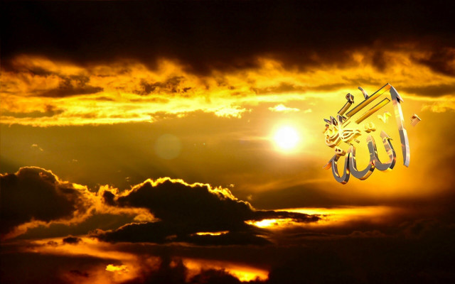 Sunset calligraphy sun background image free wallpaper for desktop - medium preview image