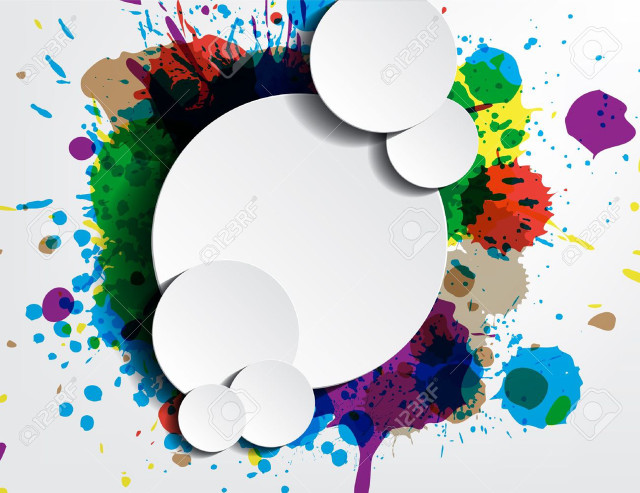 Colorful background white circles paint free wallpaper for desktop - medium preview image
