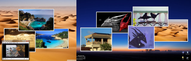 Desert collage building bird head free wallpaper for desktop - medium preview image