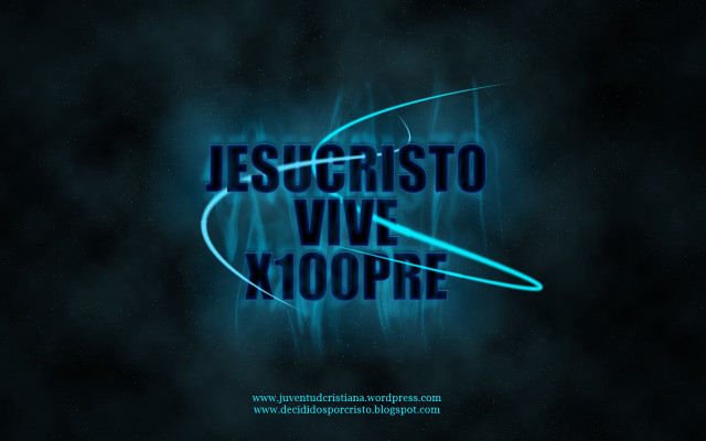 Neon blue jesus christo vive free wallpaper for desktop - medium preview image