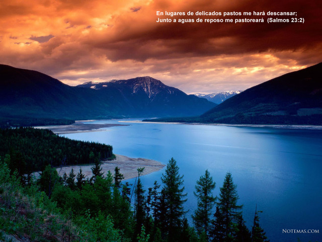 Lake mountains cloudy sky bible free wallpaper for desktop - medium preview image
