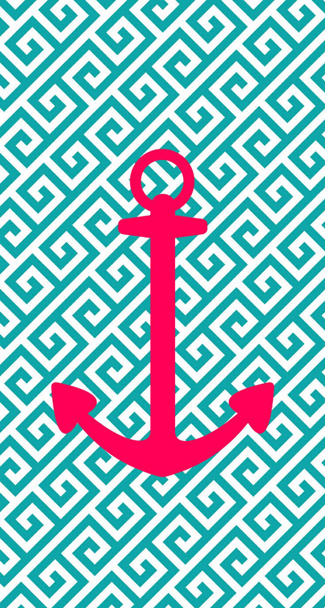 Anchor blue white maze pattern free wallpaper for mobile - medium preview image