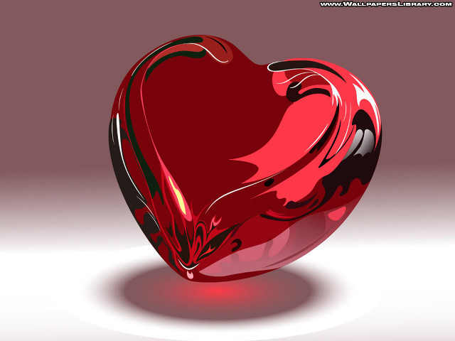 Red heart object white surface free wallpaper for desktop - medium preview image