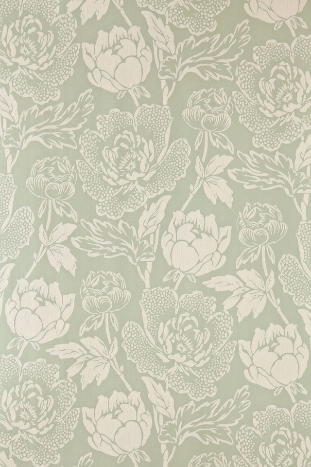 Green white floral wallpaper white free wallpaper for mobile - medium preview image