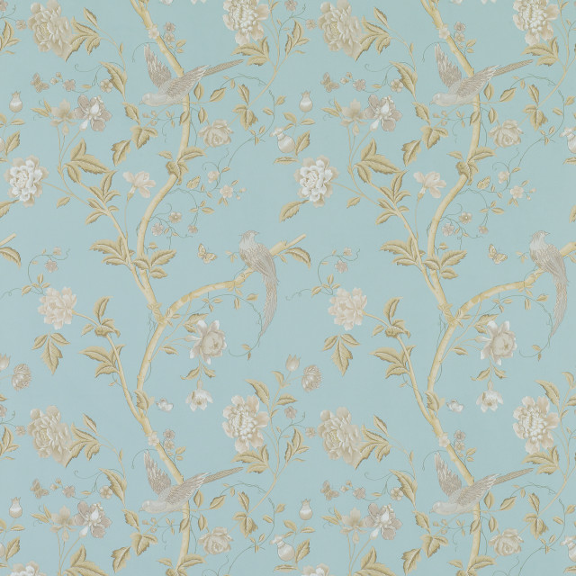 Blue wallpaper floral design bird free wallpaper for tablet - medium preview image