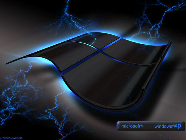 Computer screen lightning blue light free wallpaper for desktop - medium preview image