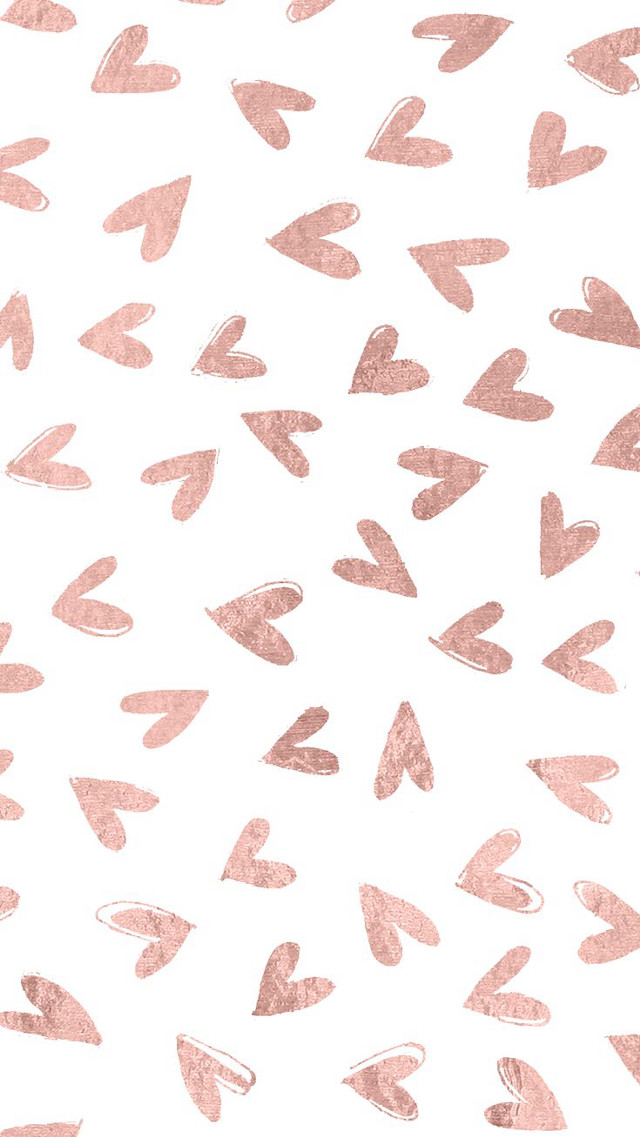 White background pink hearts pattern free wallpaper for mobile - medium preview image