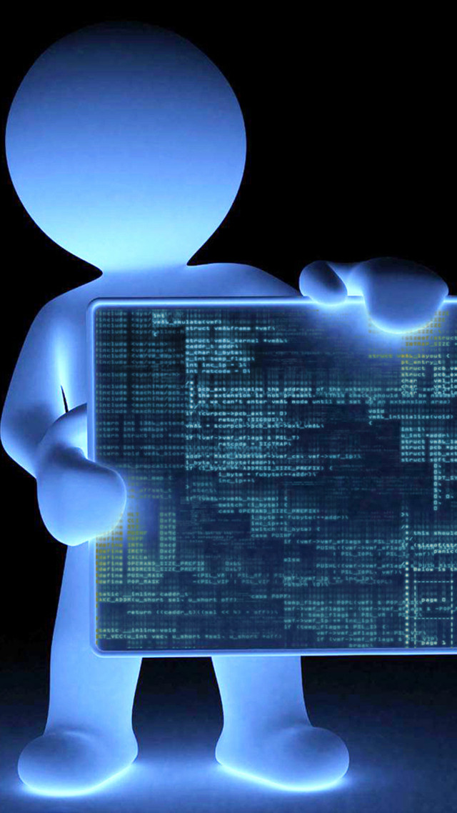 Person holding computer screen dark free wallpaper for mobile - medium preview image