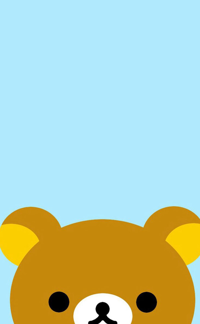 Brown bear black nose blue free wallpaper for mobile - medium preview image