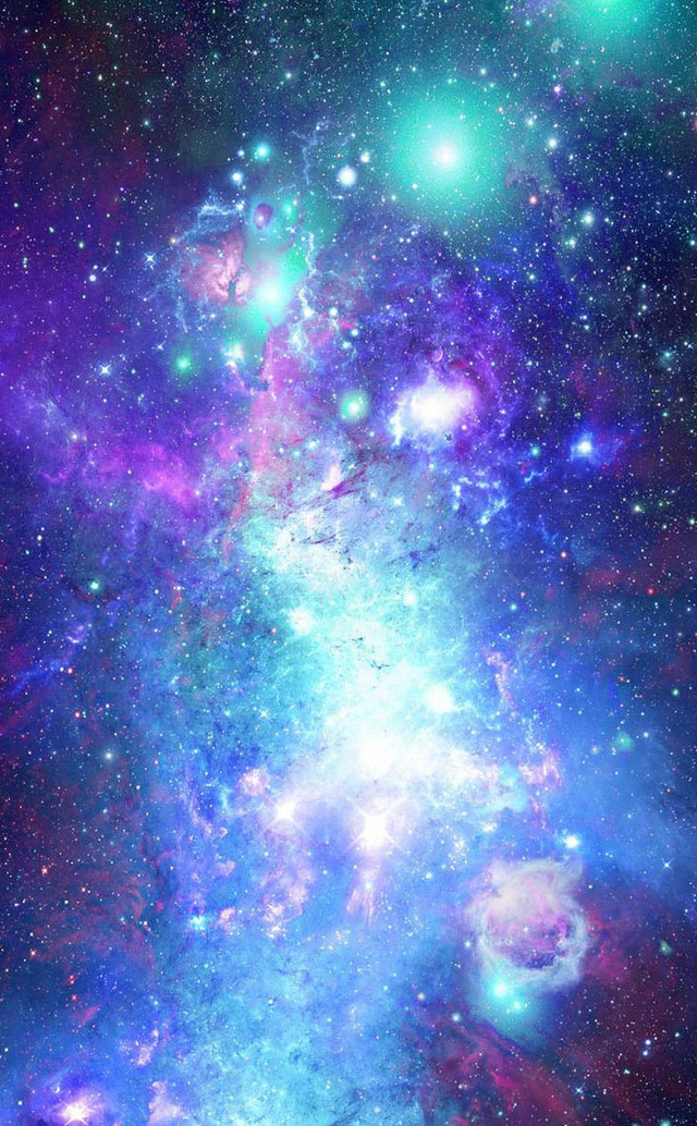 Colorful space stars bright blue free wallpaper for mobile - medium preview image