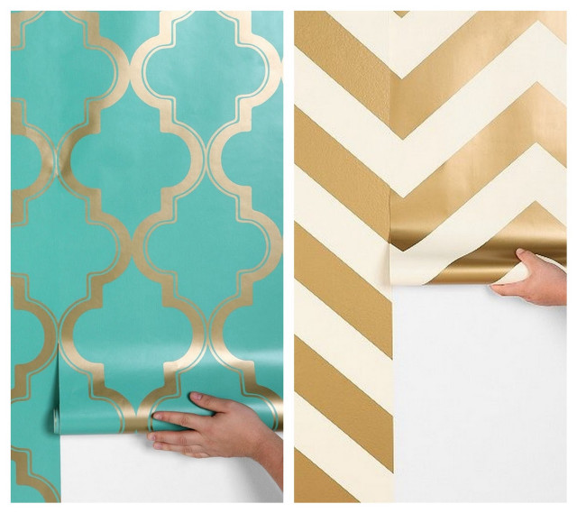 Person holding wallpaper roll gold free wallpaper for tablet - medium preview image