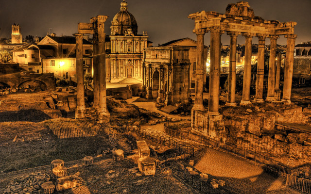 Large building columns clock tower free wallpaper for desktop - medium preview image