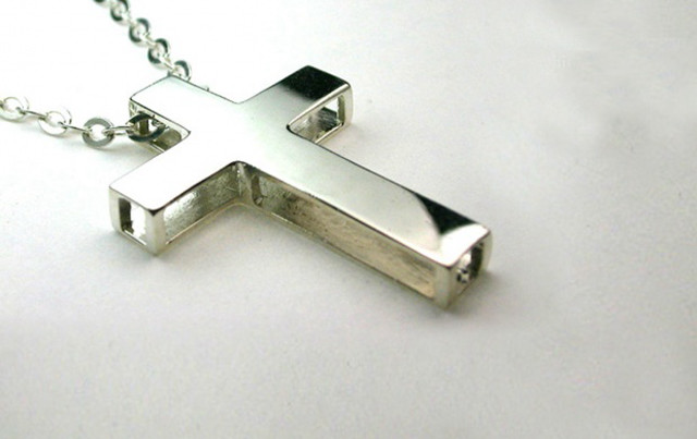 Cross necklace white surface chain free wallpaper for desktop - medium preview image