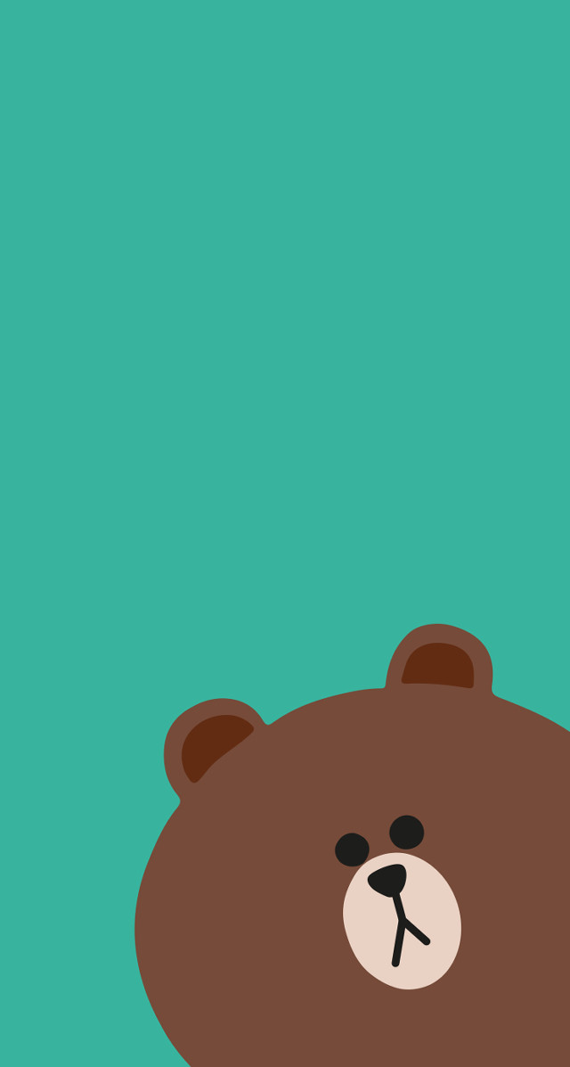 Brown bear green background blue free wallpaper for mobile - medium preview image