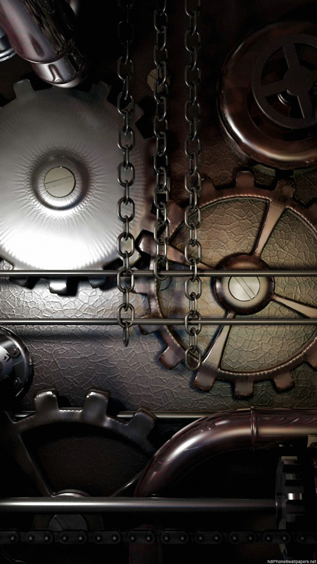 Metal structure chain light clock free wallpaper for mobile - medium preview image