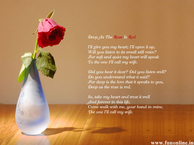 Rose vase poem tabletop lightbrown free wallpaper for desktop - medium preview image