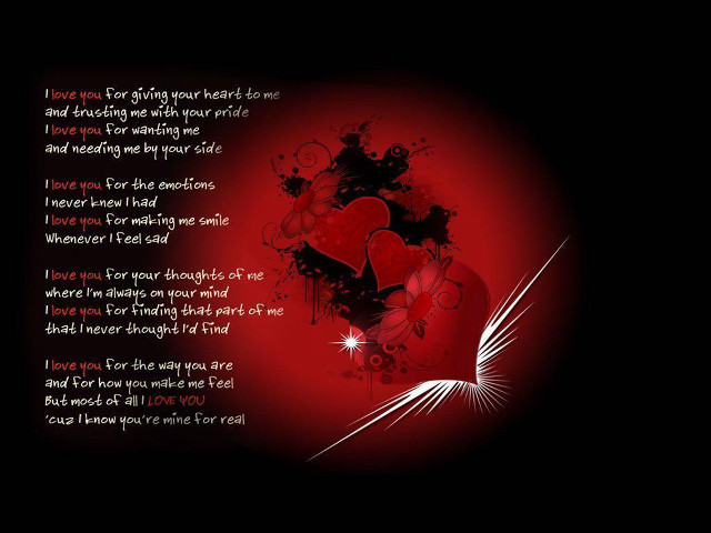Red heart poem black background #2 free wallpaper for desktop - medium preview image