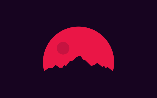 Red sun mountain black background free wallpaper for desktop - medium preview image