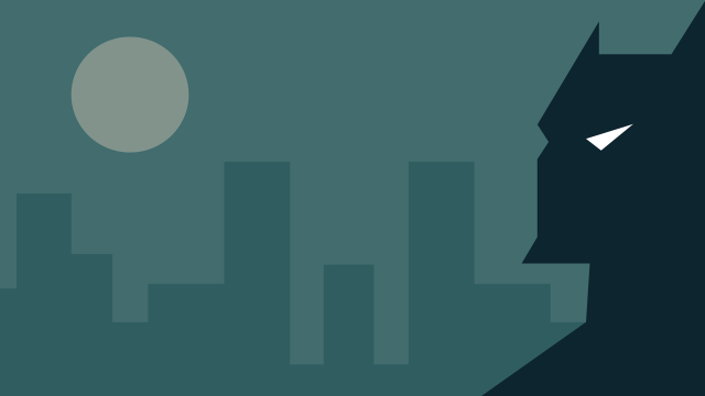 Batman silhouette full moon cityscape free wallpaper for desktop - medium preview image